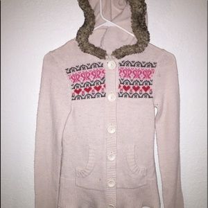 Girls knit button up sweater